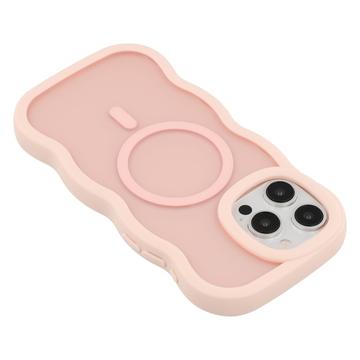 iPhone 15 Pro Bølgekant magnetisk hybrid cover - pink