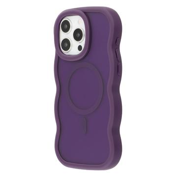 iPhone 15 Pro Bølgekant magnetisk hybrid cover - lilla