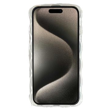 iPhone 15 Pro TPU-cover med bølgede kanter og oliemaleri - Blomster