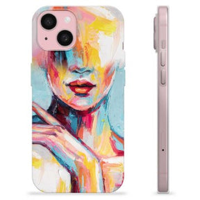 iPhone 15 TPU Cover - Abstrakt Portræt