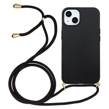 iPhone 15 TPU Cover med Nøglesnor - Sort