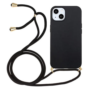 iPhone 15 TPU Cover med Nøglesnor - Sort