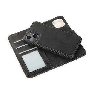 iPhone 15 Vintage 2-i-1-pungetui med aftageligt låg - sort