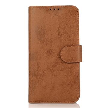iPhone 15 Vintage 2-i-1-pungetui med aftageligt låg - brun