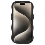 iPhone 15 Bølgekant magnetisk hybrid cover - sort