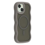 iPhone 15 Bølgekant magnetisk hybrid cover - grå