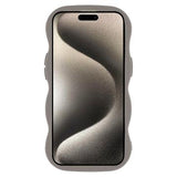 iPhone 15 Bølgekant magnetisk hybrid cover - grå