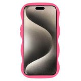 iPhone 15 Bølgekant magnetisk hybrid cover - hot pink