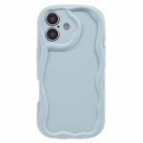 iPhone 16 Candy Color Wavy TPU Cover - babyblå