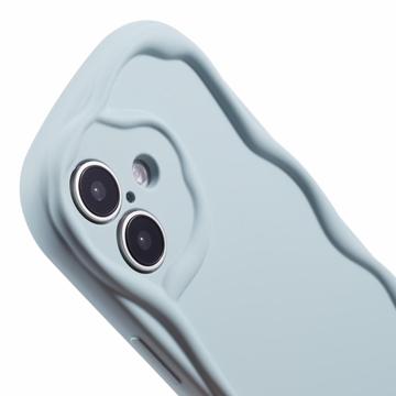 iPhone 16 Candy Color Wavy TPU Cover - babyblå