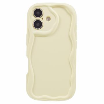 iPhone 16 Candy Color Wavy TPU Cover - Gul