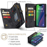 iPhone 16 Caseme 008 2-i-1 Multifunktionel Pung - Sort