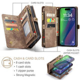 iPhone 16 Caseme 008 2-i-1 Multifunktionel Pung - Brun