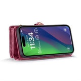 iPhone 16 Caseme 008 2-i-1 Multifunktionel Pung - Rød