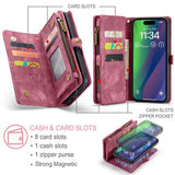 iPhone 16 Caseme 008 2-i-1 Multifunktionel Pung - Rød