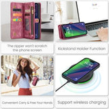 iPhone 16 Caseme 008 2-i-1 Multifunktionel Pung - Rød