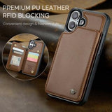 iPhone 16 Caseme C22-etui RFID-kortpung - brun