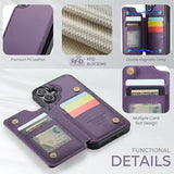 iPhone 16 Caseme C22-etui RFID-kortpung - lilla