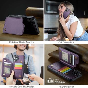 iPhone 16 Caseme C22-etui RFID-kortpung - lilla