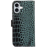 iPhone 16 Crocodile Series Læderpung med RFID - Grøn