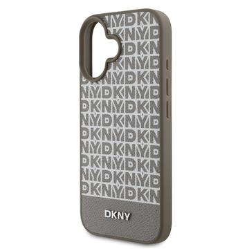 iPhone 16 DKNY Repeat Pattern Bottom Stripe Cover - MagSafe-kompatibel - Brun