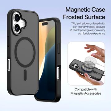 iPhone 16 Dux Ducis Lawa Pung læderetui med magnetisk låg - sort