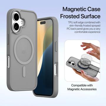 iPhone 16 Dux Ducis Lawa Pung læderetui med magnetisk låg - grå