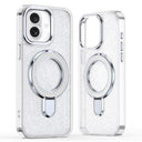iPhone 16 Glitter Hybrid cover med kickstand - MagSafe-kompatibel - Gennemsigtig
