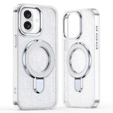 iPhone 16 Glitter Hybrid cover med kickstand - MagSafe-kompatibel - Gennemsigtig
