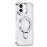 iPhone 16 Glitter Hybrid cover med kickstand - MagSafe-kompatibel - Gennemsigtig