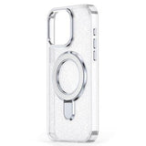 iPhone 16 Glitter Hybrid cover med kickstand - MagSafe-kompatibel - Gennemsigtig
