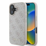iPhone 16 Guess 4G Metal Gold Logo Hybrid Cover - Pink