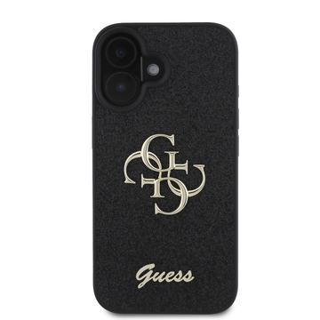iPhone 16 Guess Fixed Glitter 4G Metal Logo Cover - Sort