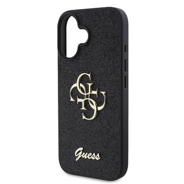iPhone 16 Guess Fixed Glitter 4G Metal Logo Cover - Sort