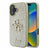 iPhone 16 Guess Fixed Glitter 4G Metal Logo Cover - Guld