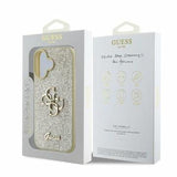 iPhone 16 Guess Fixed Glitter 4G Metal Logo Cover - Guld