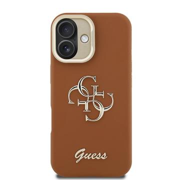 iPhone 16 Guess Grained 4G Logo Stativkamera Cover - Brun