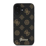 iPhone 16 Guess Peony Script Cover - MagSafe-kompatibel - Sort
