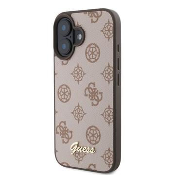 iPhone 16 Guess Peony Script Cover - MagSafe-kompatibel - Brun