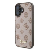 iPhone 16 Guess Peony Script Cover - MagSafe-kompatibel - Brun