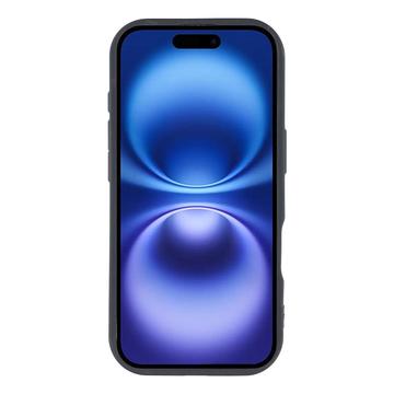 iPhone 16 stødsikkert TPU-cover med hjertemønster og forhøjede kanter - sort