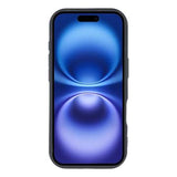 iPhone 16 stødsikkert TPU-cover med hjertemønster og forhøjede kanter - sort