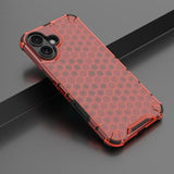 iPhone 16 Honeycomb Armored Hybrid Cover - Rød
