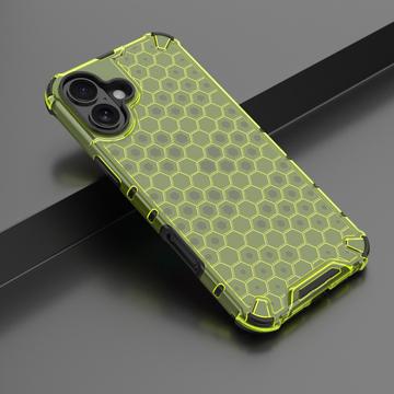 iPhone 16 Honeycomb Armored Hybrid Cover - Grøn