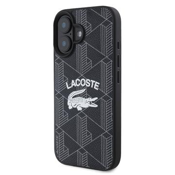 iPhone 16 Lacoste Blend Monogram Cover - MagSafe-kompatibelt - Sort