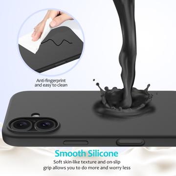 iPhone 16 Liquid Silikone Cover - Sort