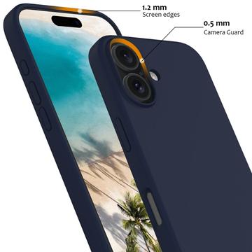 iPhone 16 Liquid Silikone Cover - MagSafe Kompatibel - Mørkeblå