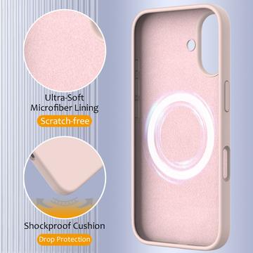 iPhone 16 Liquid Silikone Cover - MagSafe Kompatibel - Pink