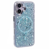 iPhone 16 MagSafe-kompatibel Glitter Pailletter Epoxy Cover - Lysegrøn