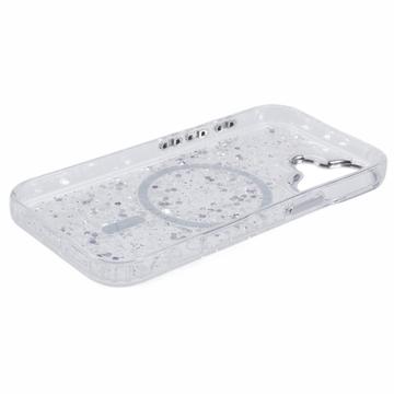 iPhone 16 MagSafe-kompatibel Glitter Pailletter Epoxy Cover - Hvid